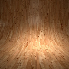 Bühne Halbrund Holz 3D