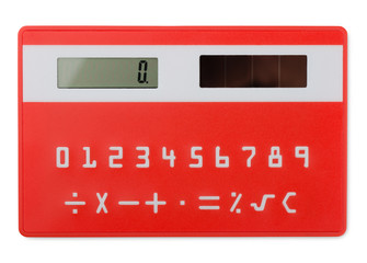 Red pocket calculator