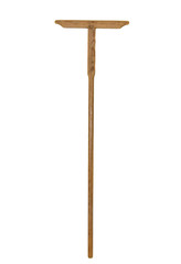 wooden broom on white background