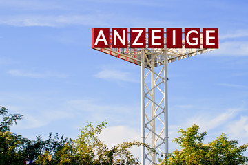 Anzeigetafel - Anzeige