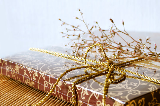 gift box and flowers