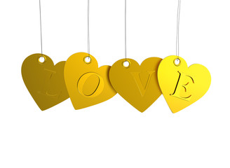 Golden Hearts love tags