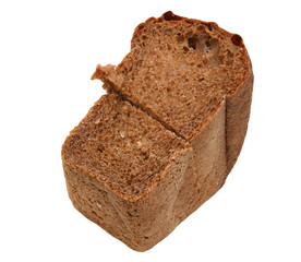 rye bread on a white background