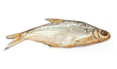 Dried fish on a white background