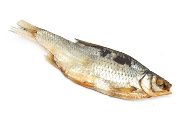 Dried fish on a white background