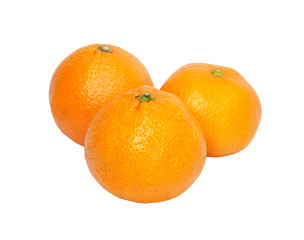 Oranges on white