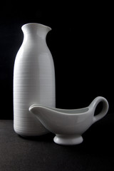Still Life: Japanese Wine Bottle and Gravy Boat