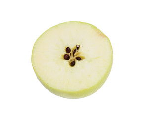sliced ​​apple on a white background