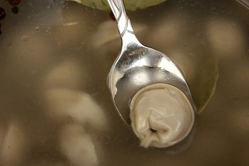 Cooking dumplings close-up