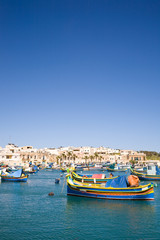 Fototapeta na wymiar Harbor, Marsaxlokk, Malta