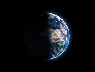 Planet earth in space