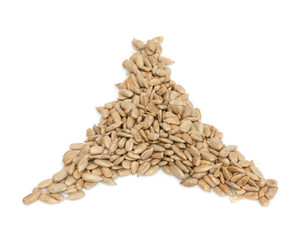 fresh sunflower seeds isolated on a white background