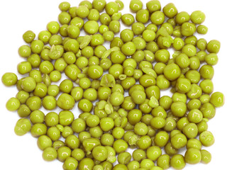 fresh green peas isolated on a white background