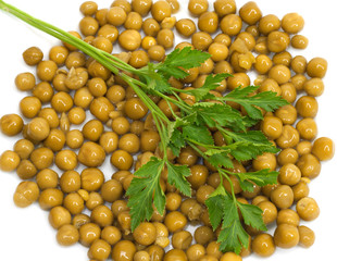 green peas and parsley