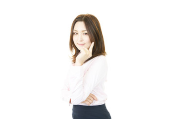 Fototapeta premium 肩の力を抜くオフィスレディー