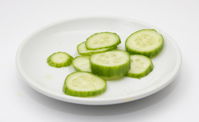 sliced ​​cucumbers in a bowl