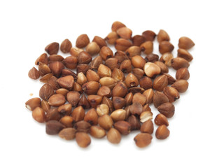 buckwheat on white background. close