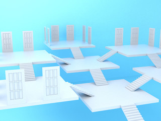 White ladder and door