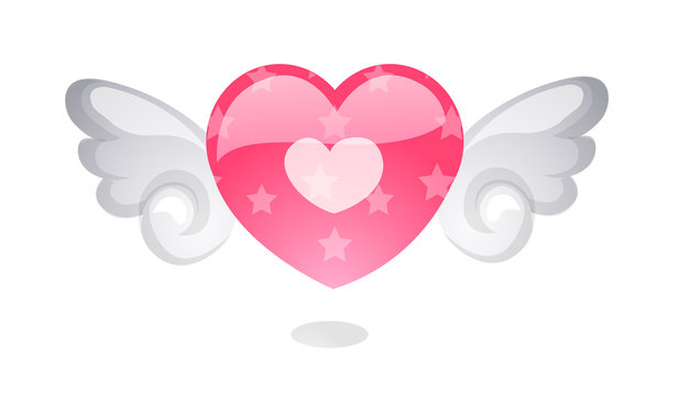 vector icon heartshape and wings