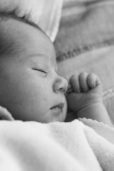 newborn baby girl sleeping