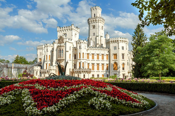 Famous white castle Hluboka nad Vltavou