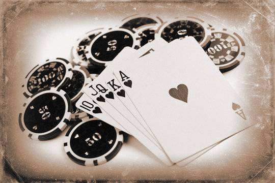 vintage poker concept