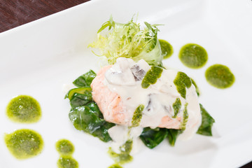 Salmon Fillet in Cream Sauce