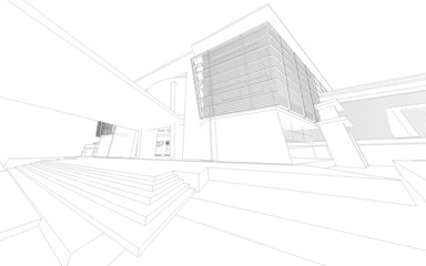 Wireframe of building