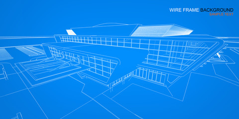 Wireframe building background