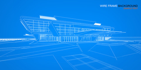Wireframe building background
