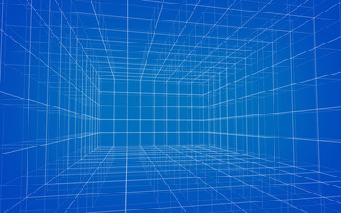 Background of matrix wireframe