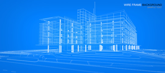 Wireframe of building
