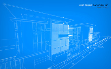 Wireframe building background