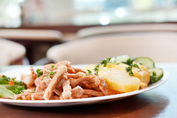 meat with potatoes