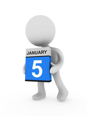 3d man carry a january box