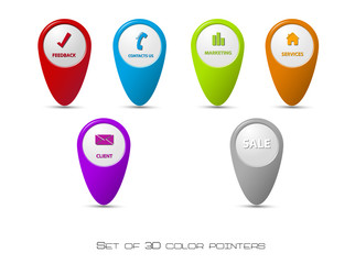 Set of 3D color pointers