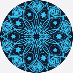 ornamental round lace pattern, circle background with many detai