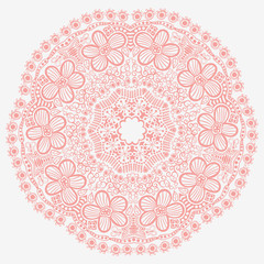 ornamental round lace pattern, circle background with many detai