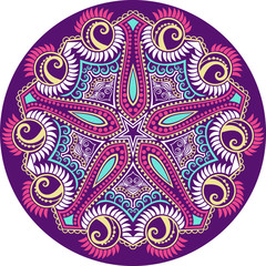 ornamental round lace pattern, circle background with many detai