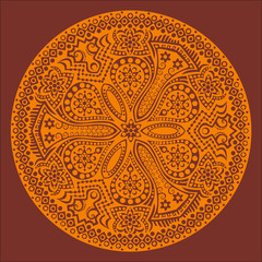 ornamental round lace pattern, circle background with many detai