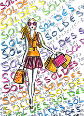 dessin d'enfant des soldes