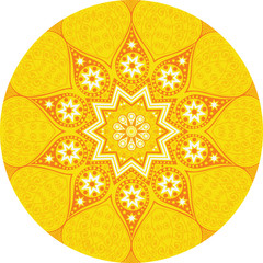 ornamental round lace pattern, circle background with many detai