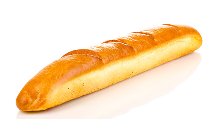 Aromatic baguette isolated on white