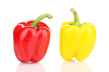 Tasty peppers isolated on white