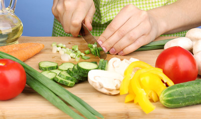 Chopping food ingredients