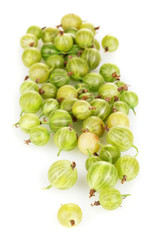 Green gooseberry isolated on white