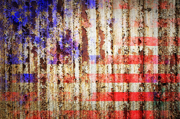 Grunge textured of USA flag for USA Independence Day