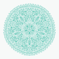 ornamental round lace pattern, circle background with many detai