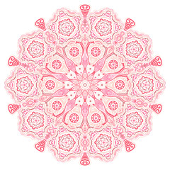 ornamental round lace pattern, circle background with many detai