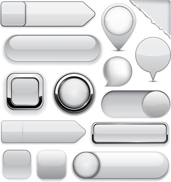Grey high-detailed modern buttons.